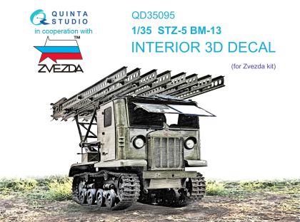 1:35 STZ-5 BM-13 3D-Printed & coloured Interior on decal paper (Zvezda)