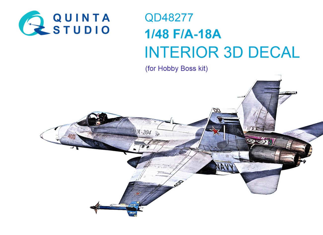 1:48 F/A-18А 3D-Printed & coloured Interior on decal paper