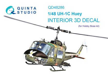 1:48 UH-1C 3D-Printed & coloured Interior on decal paper
