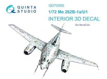 1:72 Me-262B-1a/U1 3D-Printed & coloured Interior on decal paper