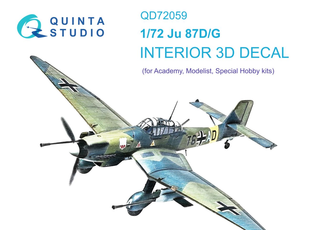 1:72 Ju-87D/G Stuka 3D-Printed & coloured Interior on decal paper