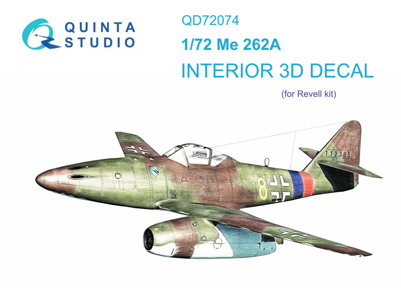 1:72 Me-262A 3D-Printed & coloured Interior on decal paper