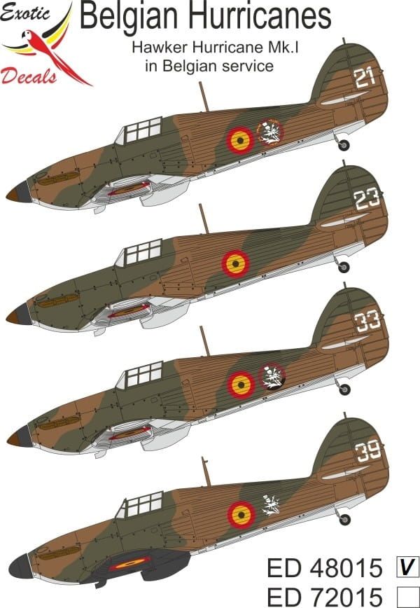 1:48 Belgian Hurricanes - Hawker Hurricane Mk.I in Belgian service