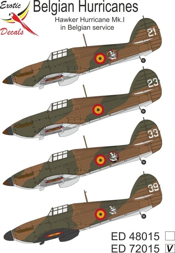 1:72 Belgian Hurricanes - Hawker Hurricane Mk.I in Belgian service