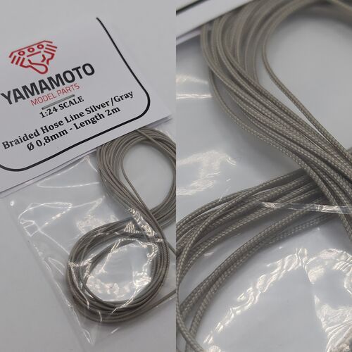 1:24 Braided Hose Line Silver/Gray 0,8mm 2m