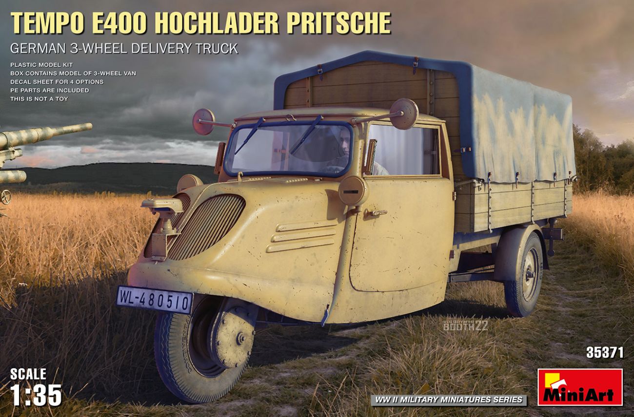 1:35 TEMPO E400 HOCHLADER PRITSCHE. GERMAN 3-WHEEL DELIVERY TRUCK
