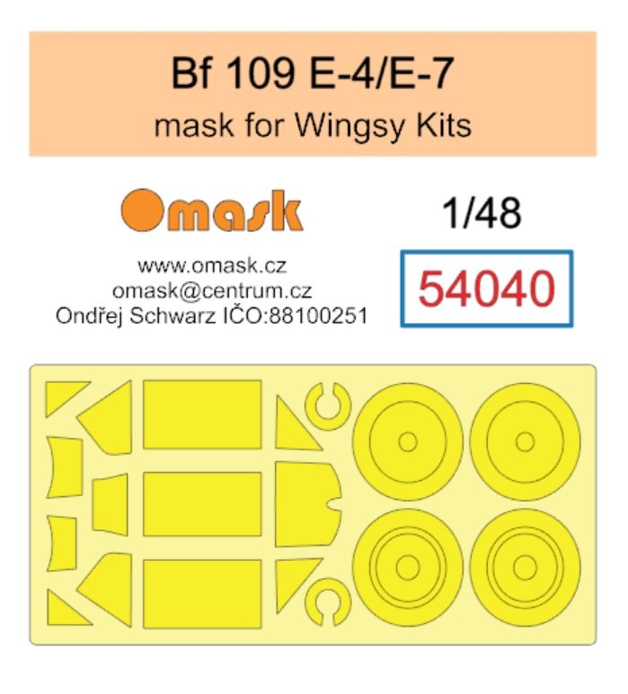 1:48 Bf 109 E-4 / E-7 mask (for Wingsy Kits)