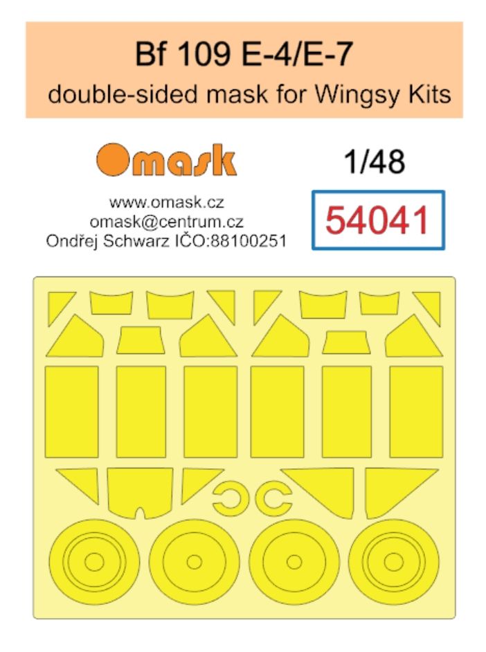 1:48 Bf 109 E-4 / E-7 double-sided mask (for Wingsy Kits)