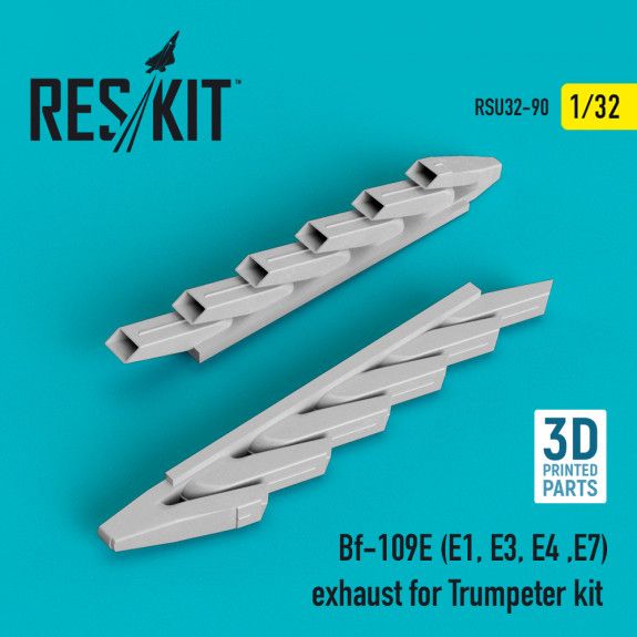 1:32 BF-109E (E1,E3,E4,E7) EXHAUST FOR TRUMPETER KIT (3D PRINTING)