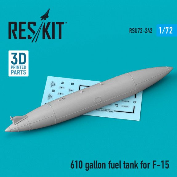 1:72 610 GALLON FUEL TANK FOR F-15 (1 PCS) (3D PRINTING)