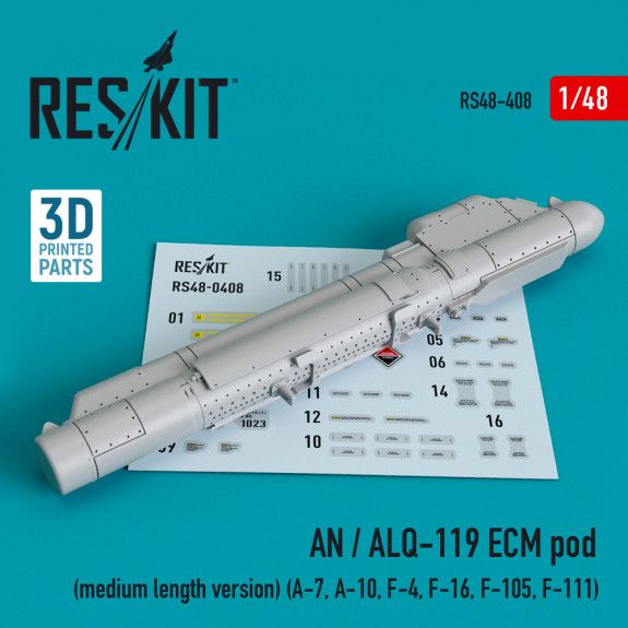 1:48 AN / ALQ-119 ECM POD (MEDIUM LENGTH VERSION) (3D PRINTING)