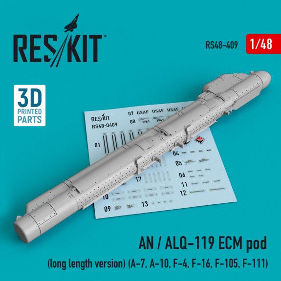 1:48 AN / ALQ-119 ECM POD (LONG LENGTH VERSION) (3D PRINTING)
