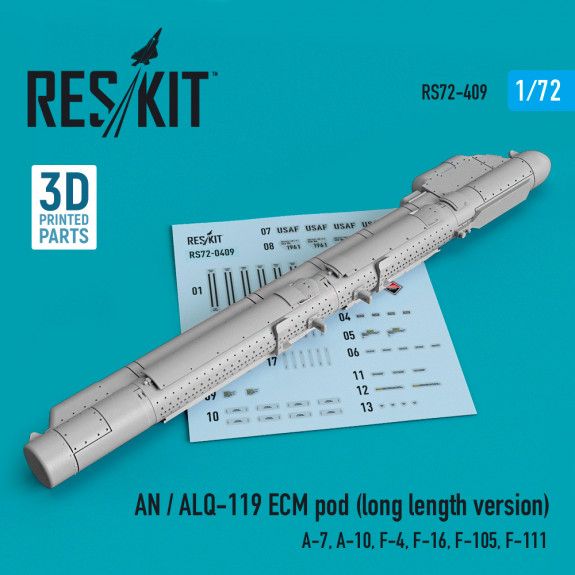 1:72 AN / ALQ-119 ECM POD (LONG LENGTH VERSION) (3D PRINTING)