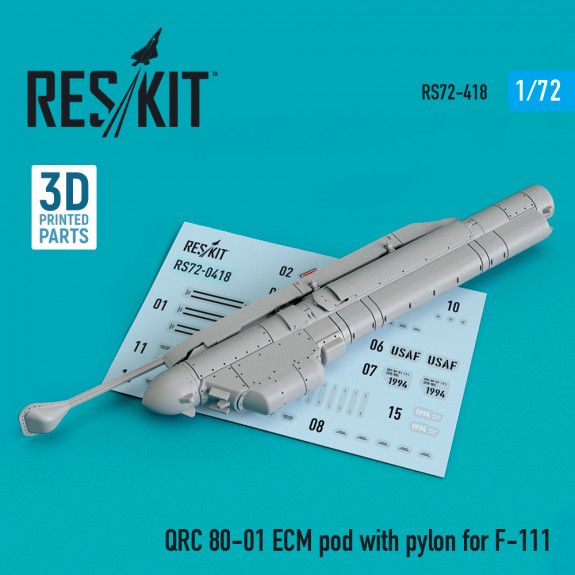 1:72 QRC 80-01 ECM POD WITH PYLON FOR F-111 (3D PRINTING)
