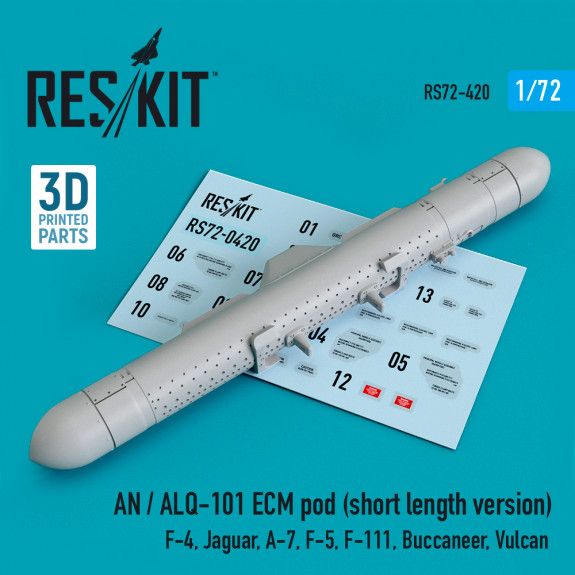 1:72 AN / ALQ-101 ECM POD (SHORT LENGTH VERSION) (3D PRINTING)