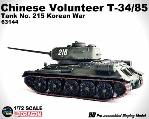 1:72 Chinese Volunteer T-34/85 Tank No.215 Korean War