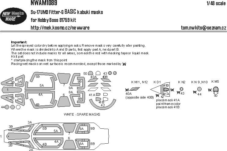1:48 Su-17UM3 Fitter-G BASIC kabuki masks