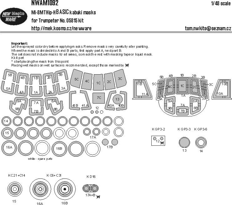 1:48 Mi-8MT Hip-H BASIC kabuki masks