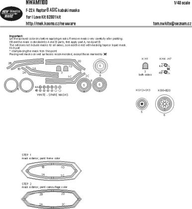 1:48 F-22A Raptor BASIC kabuki masks