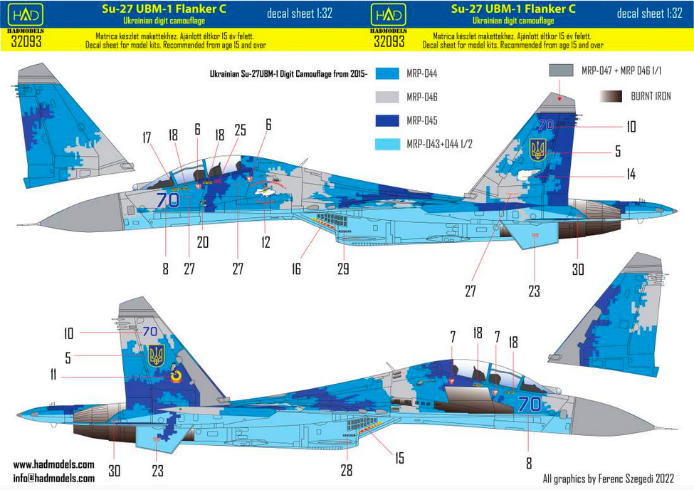 1:32 Ukrainian Su-27UBM-1 Flanker C