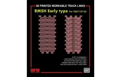 1:35 RMSH Early type workable track links for T55/T-72/T-62 (3D printed)