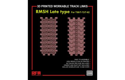 1:35 RMSH Late Type For T55/-72/T-62 3D PRINTED WORKABLE TRACK LINKS