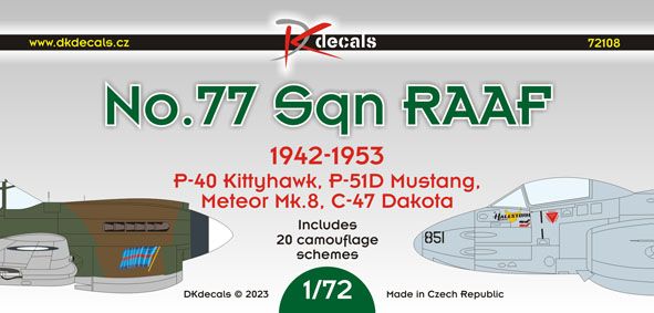1:72 No.77 Sq. RAAF (P-40E/K/N, P-51, Meteor Mk.8, C-47B)