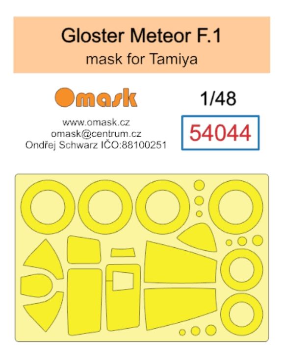 1:48 Gloster Meteor F.1 mask (for Tamiya)