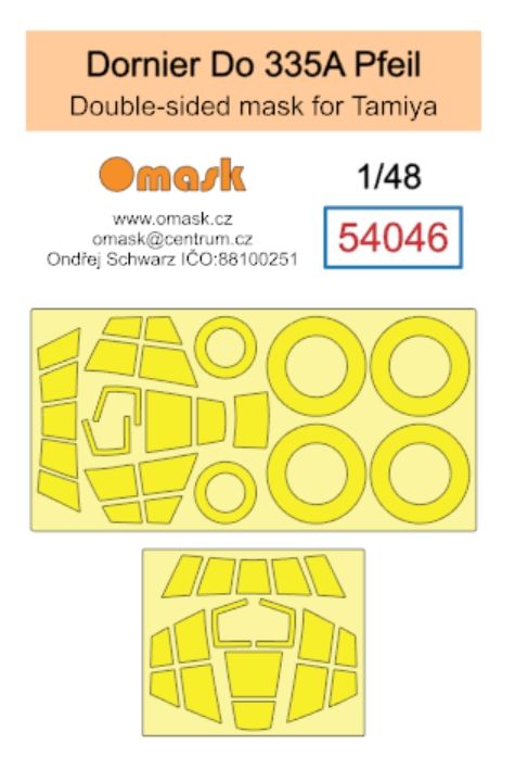 1:48 Dornier Do 335A Pfeil double-sided mask (for Tamiya)