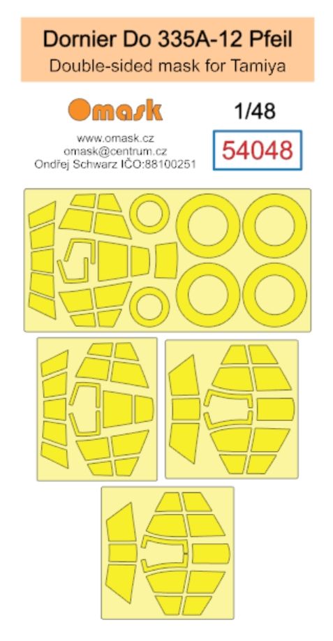 1:48 Dornier Do 335A-12 Pfeil double-sided mask (for Tamiya)