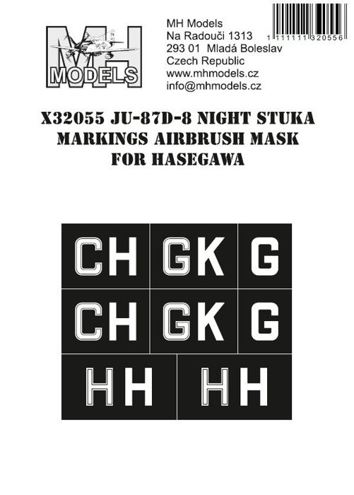 1:32 JU-87D-8 Night Stuka Markings Airbrush Mask for Hasegawa /HSG