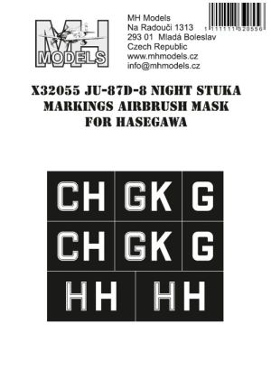 1:32 JU-87D-8 Night Stuka Markings Airbrush Mask for Hasegawa /HSG