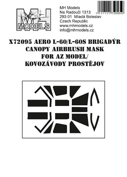 1:72 Aero L-60/L-60S Brigadýr canopy airbrush mask /AZM, KVP