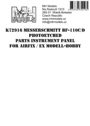 1:72 Messerschmitt Bf-110C/D Photoetched parts instrument panel for Airfix ex Modell-Hobby /AFX