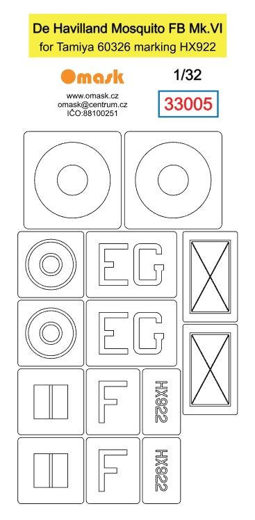 1:32 De Havilland Mosquito FB Mk.VI (for Tamiya 60326 marking HX922)