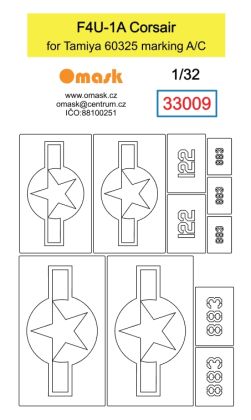 1:32 F4U-1A Corsair mask (for Tamiya 60325 marking A/C)