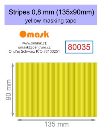 Stripes 0,8 mm (135x90mm) yellow masking tape