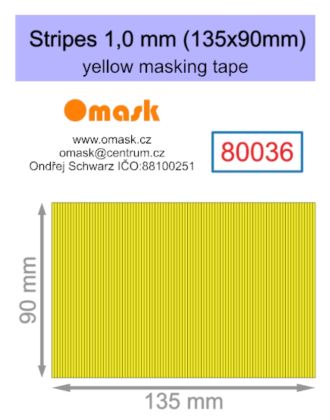 Stripes 1,0 mm (135x90mm) yellow masking tape