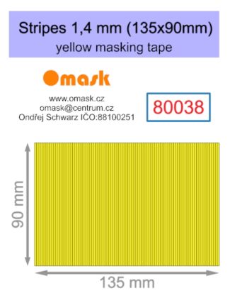 Stripes 1,4 mm (135x90mm) yellow masking tape