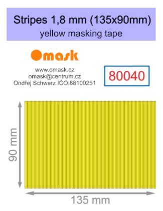Stripes 1,8 mm (135x90mm) yellow masking tape