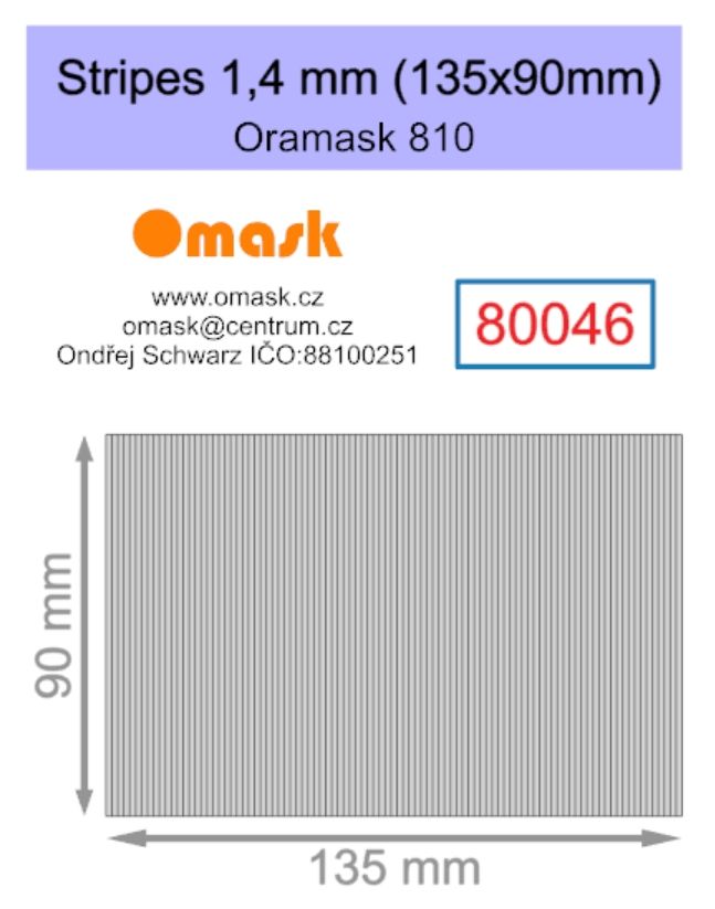 Stripes 1,4 mm (135x90mm) Oramask foil