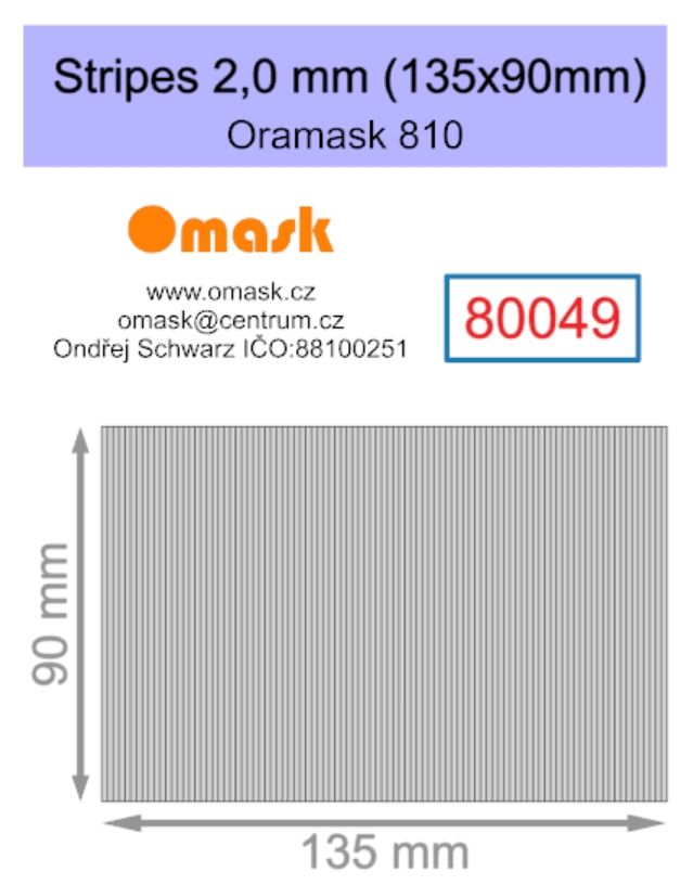 Stripes 2,0 mm (135x90mm) Oramask foil