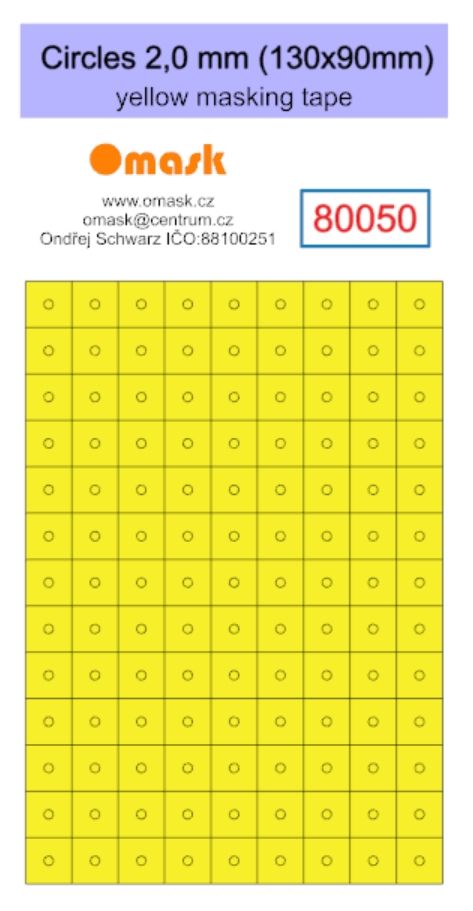 Circles 2,0 mm (130x90mm) yellow masking tape