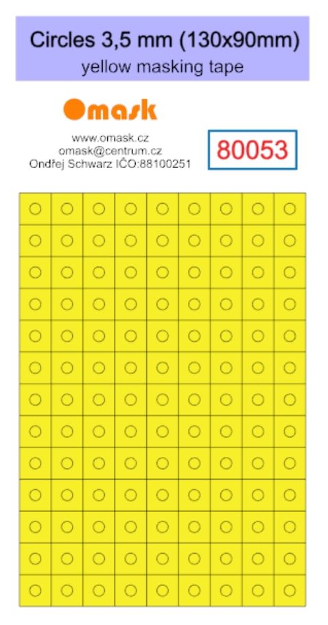 Circles 3,5 mm (130x90mm) yellow masking tape
