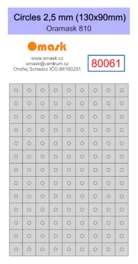 Circles 2,5 mm (130x90mm) Oramask foil