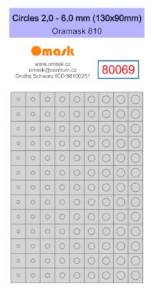 Circles 2,0-6,0 mm (130x90mm) Oramask foil