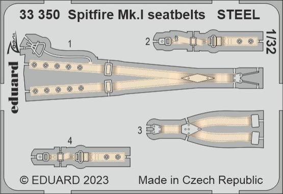1:32 Spitfire Mk.I seatbelts STEEL