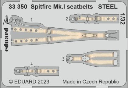 1:32 Spitfire Mk.I seatbelts STEEL