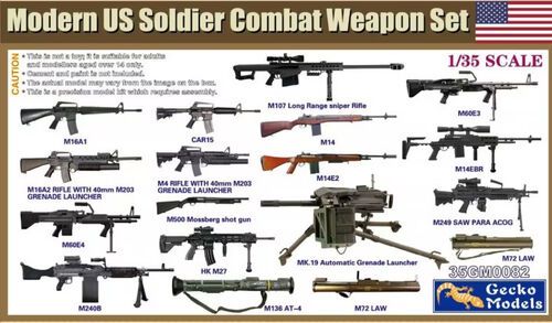 1:35 Modern US Soldier Combat Weapon Set