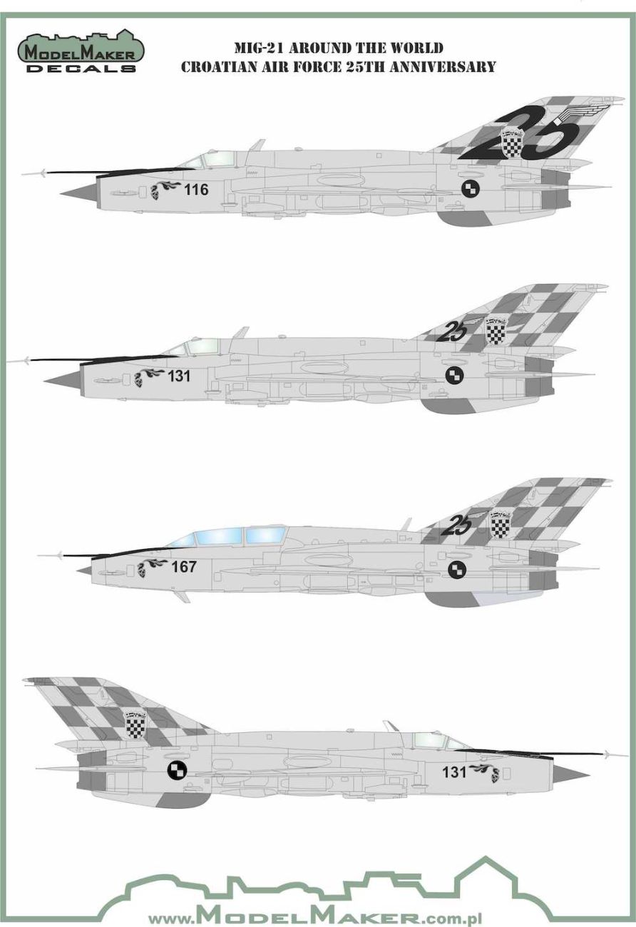 1:48 MiG-21bis/ MiG-21UM Around the World Croatian Air Force 25 anniversary
